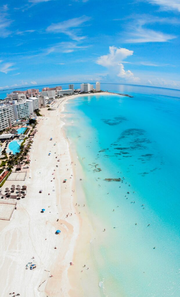 zona hotelera de cancun vista aerea